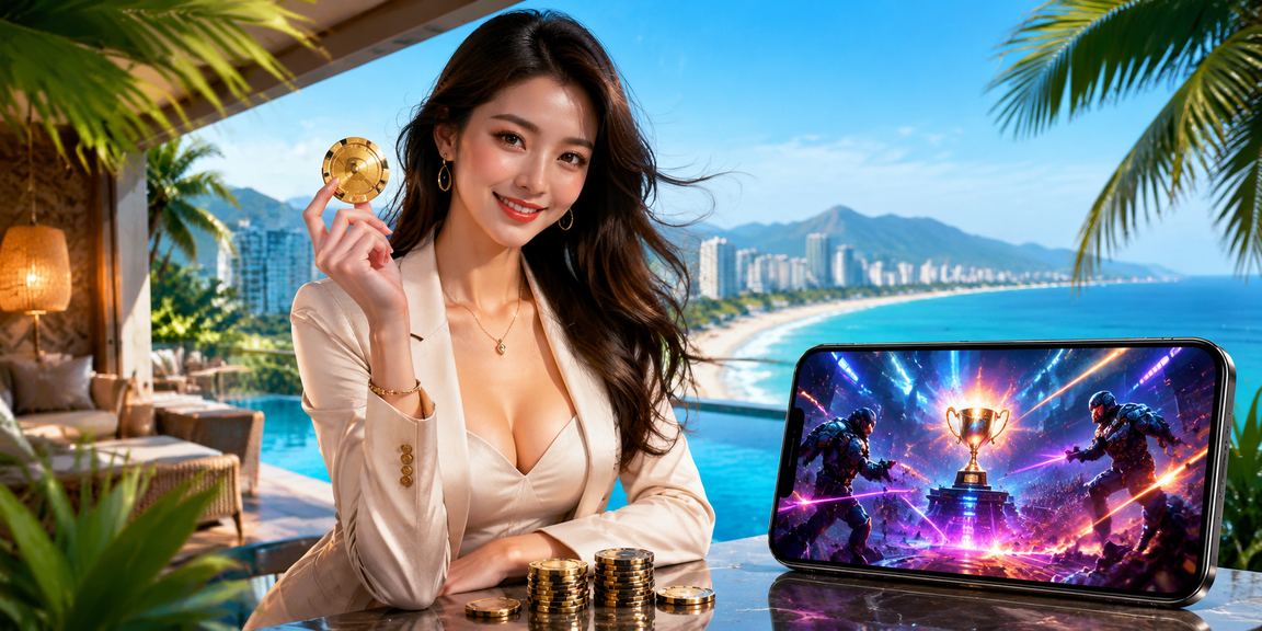 Người chơi tại bãi biển Đà Nẵng theo dõi esports và tham gia jackpot trên điện thoại